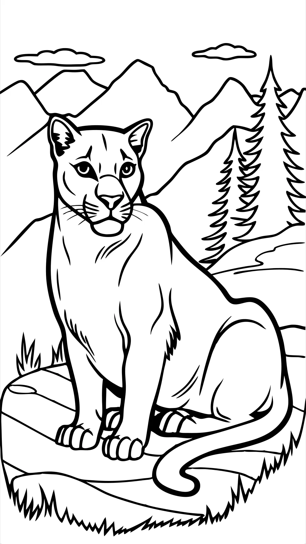 coloriages de lion de montagne